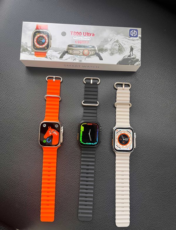 T800 Ultra 2 Watch Series 9 reloj inteligente Smart Watch T800Ultra 2024 Hot Sport Waterproof Wireless Charger SmartWatch (Orange)