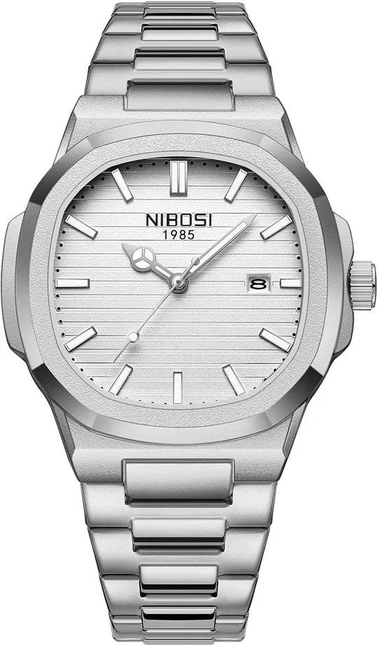 NIBOSI Men Watches Analog Quartz Stainless Steel Military Watches for Men Waterproof Business Classic Desiger Wrist Watch Date