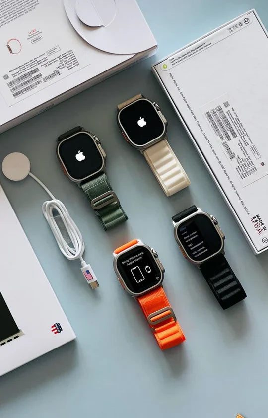 A8 Ultra Smart Watch in Apple Logo | 49 MM | Dual Straps .